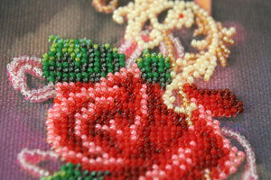 Postcards Bead Embroidery Kit Postcard-envelope for microbead embroidery Velvet roses