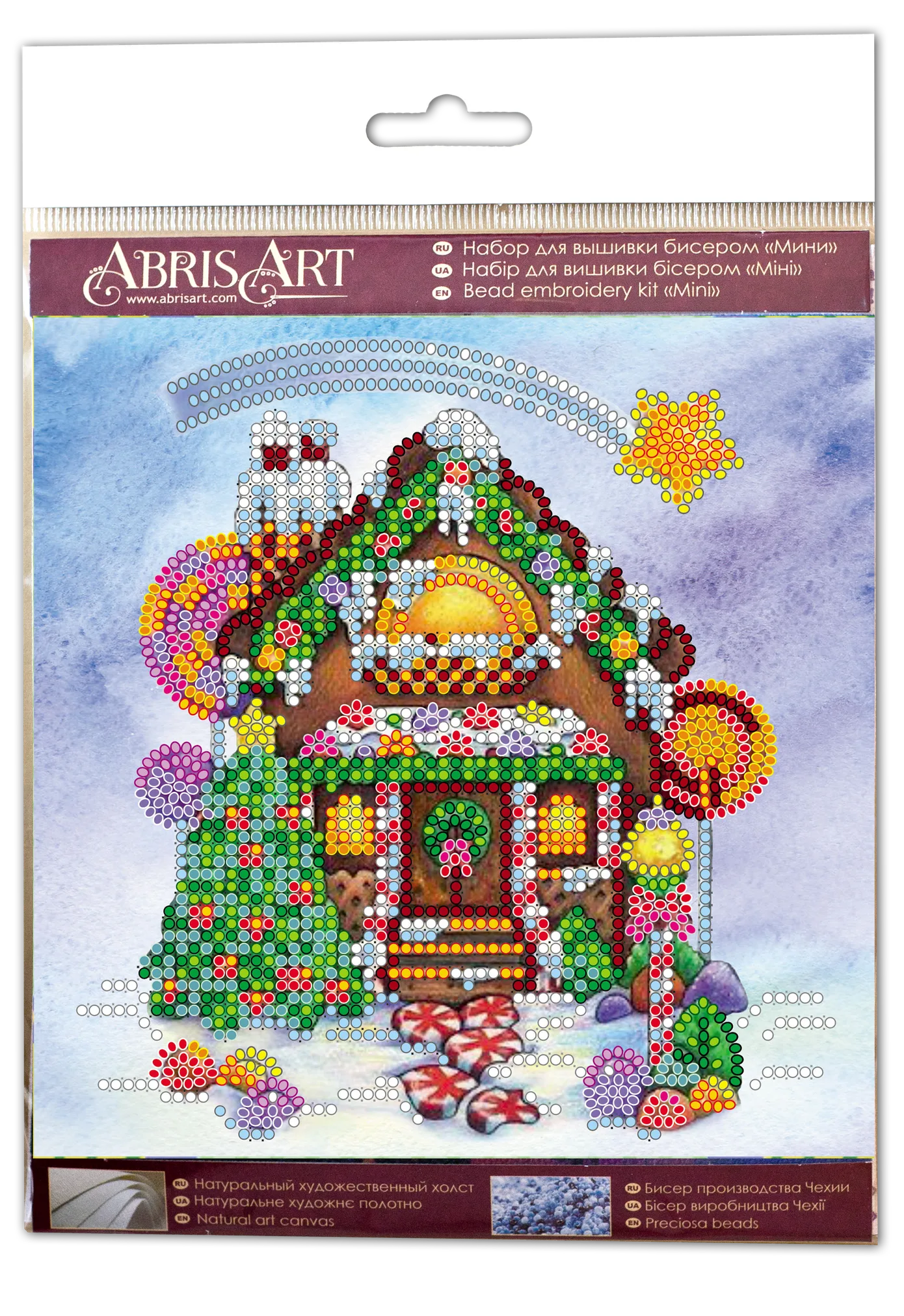 Bead Embroidery Kit Mini Bead embroidery kit Gingerbread house