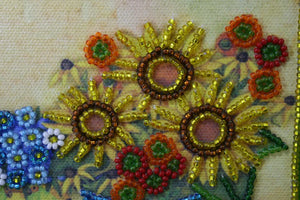 Bead Embroidery Kit Mini Bead embroidery kit Sunflower still life