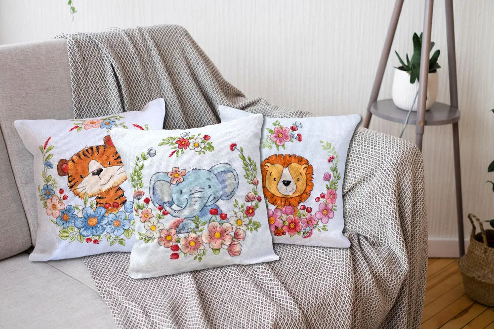 Cross Stitch Kit For Cushion Cross-stitch kits Elephant cub