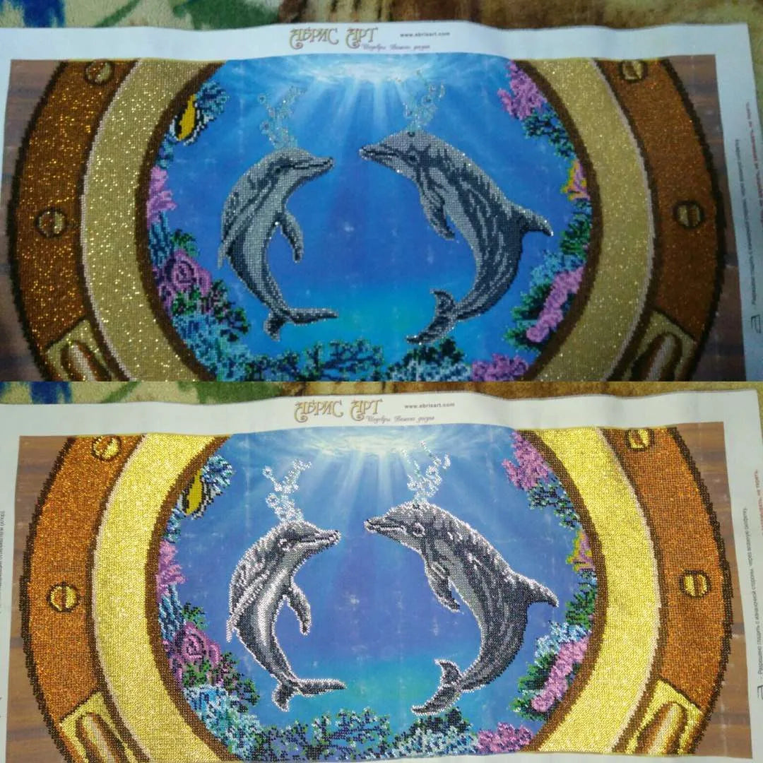 Bead Embroidery Kit Main Bead Embroidery Kit Dolphins