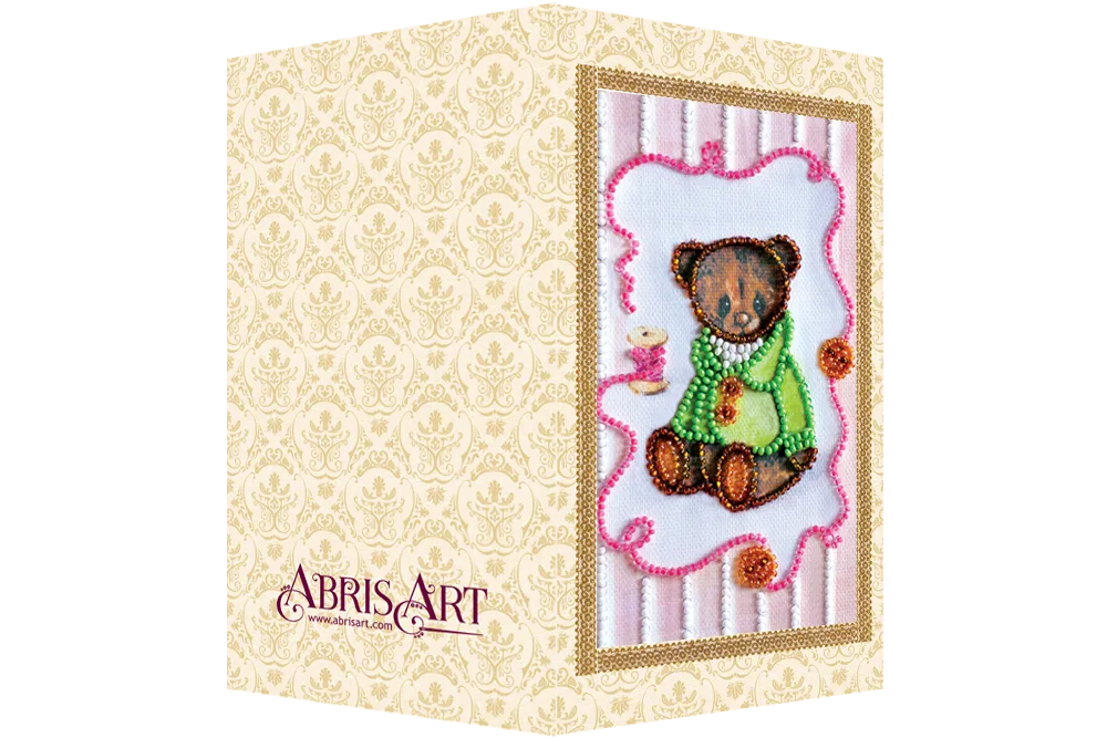 Postcards Bead Embroidery Kit Postcard bead embroidery kits Teddy bear - 6
