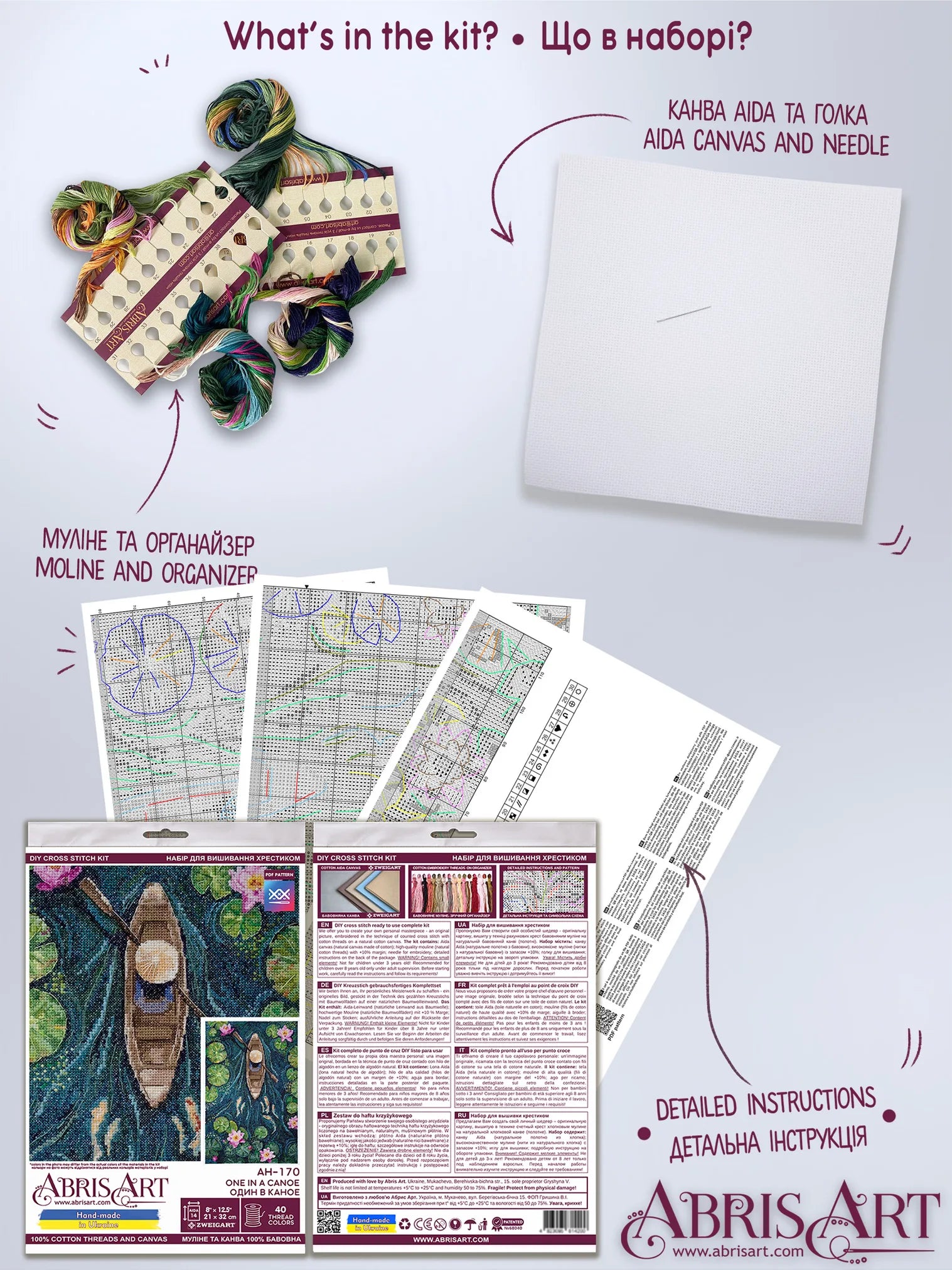 Cross Stitch Kit Cross-stitch kits One in a canoe