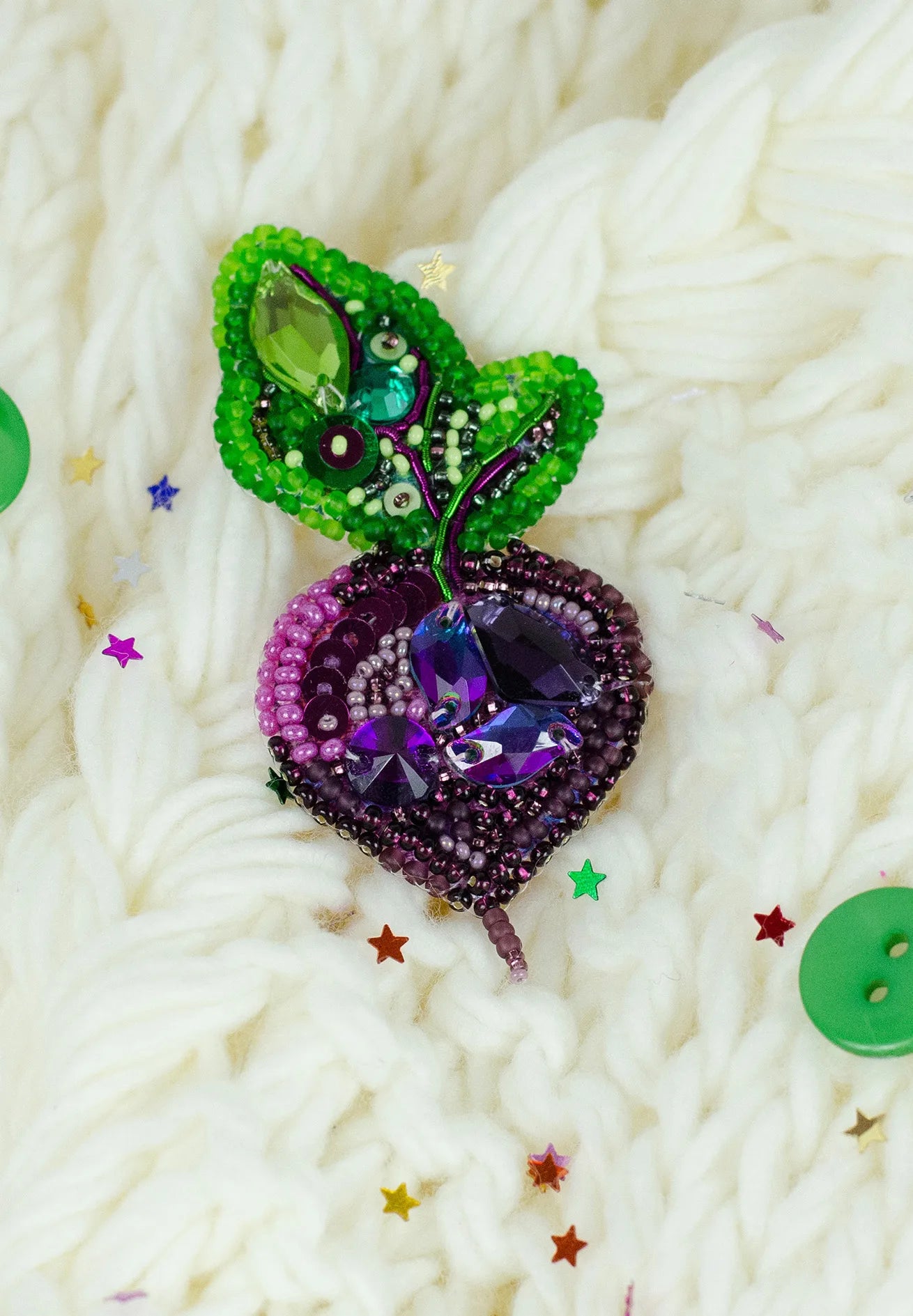 Brooch Embroidery Kit Decoration Beetroot (Decoration)