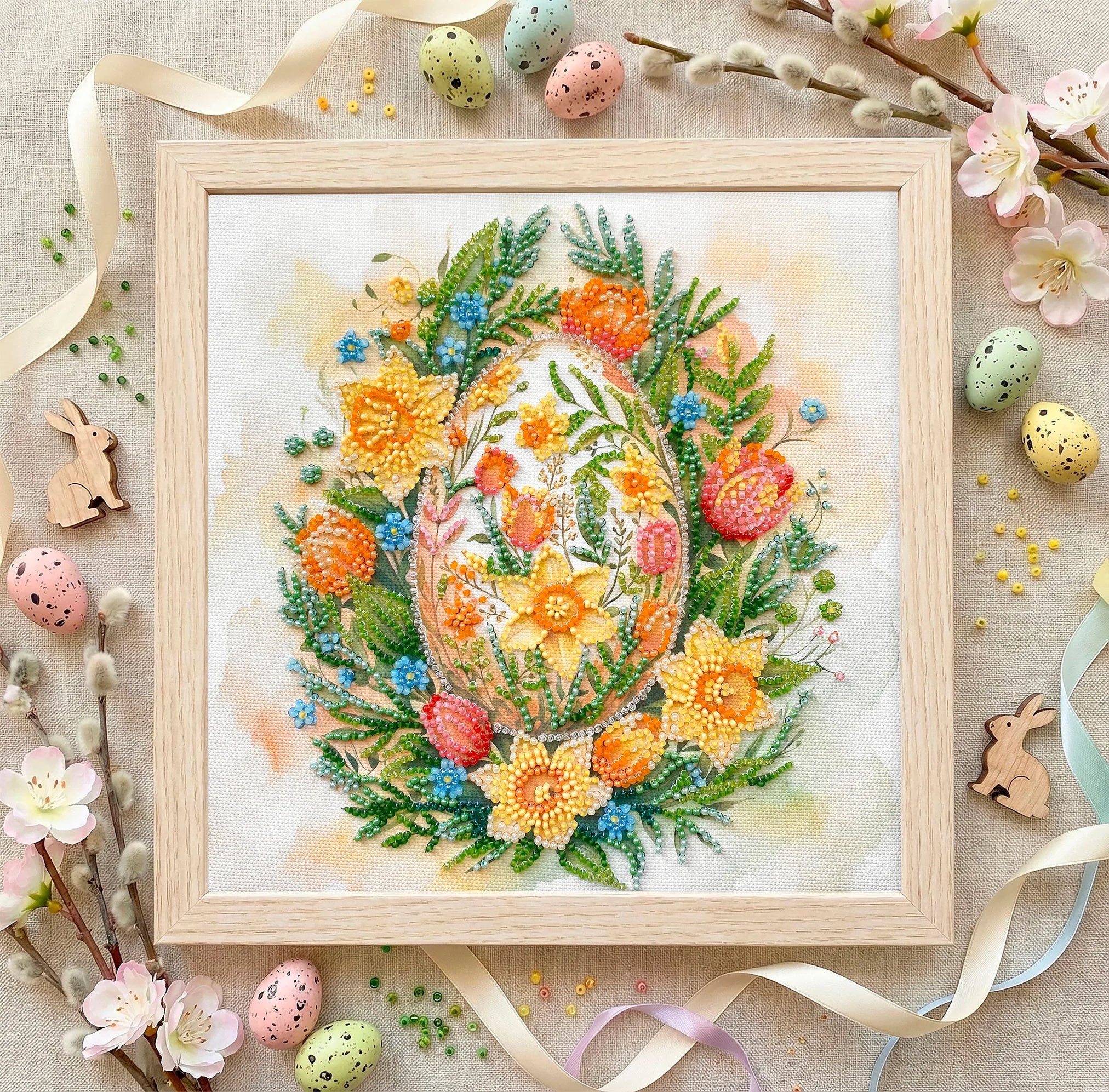 Bead Embroidery Kit Mid-sized bead embroidery kit Easter Symbol (Easter Scenes)