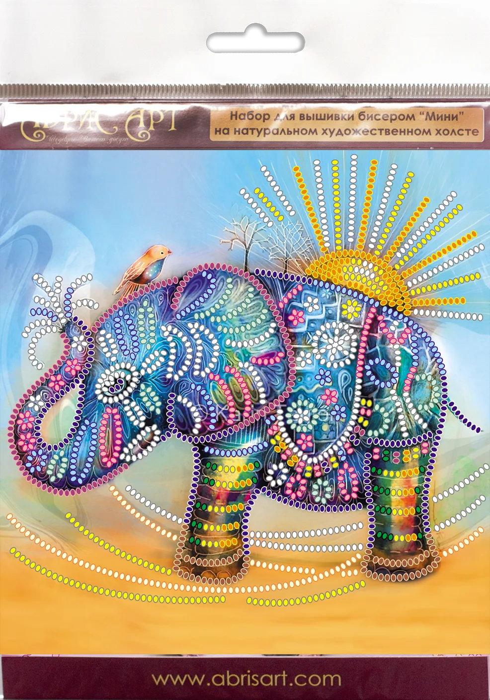 Bead Embroidery Kit Mini Bead embroidery kit Neon elephant