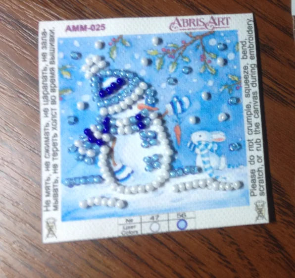 Magnets Bead Embroidery Kit Mini Magnets Bead embroidery kit Snowman and bunny
