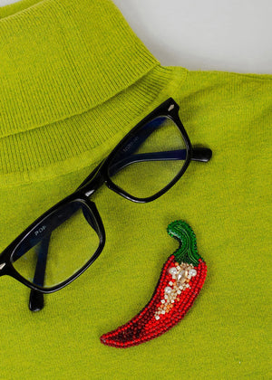 Brooch Embroidery Kit Decoration Hot pepper (Decoration)