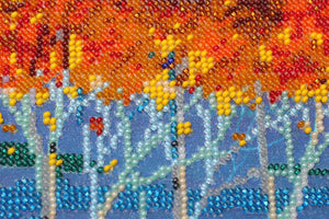 Bead Embroidery Kit Fire in sky blue - 3