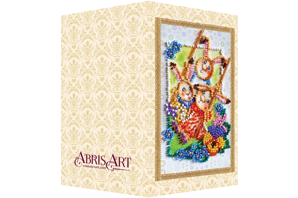 Postcards Bead Embroidery Kit Postcard bead embroidery kits Happy family