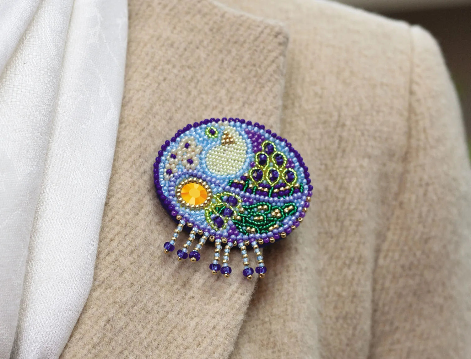 Brooch Embroidery Kit Decoration Bird