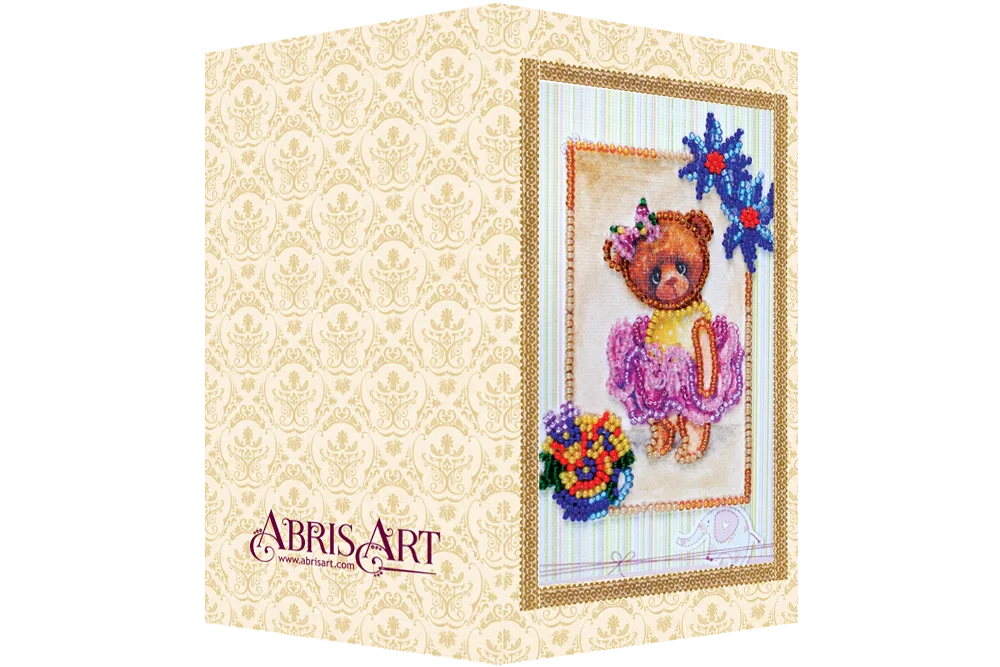 Postcards Bead Embroidery Kit Postcard bead embroidery kits Teddy bear - 5