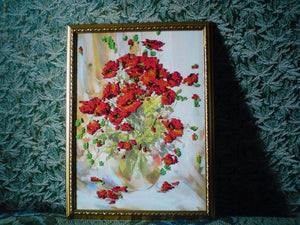Bead Embroidery Kit Main Bead Embroidery Kit Poppies