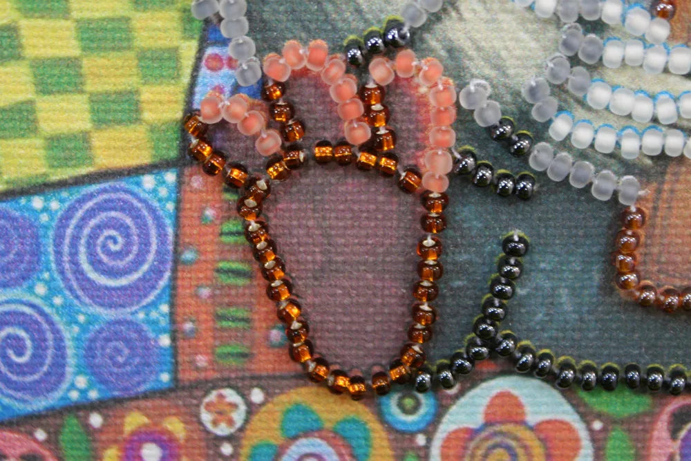 Bead Embroidery Kit Mini Bead embroidery kit Owl and cookies