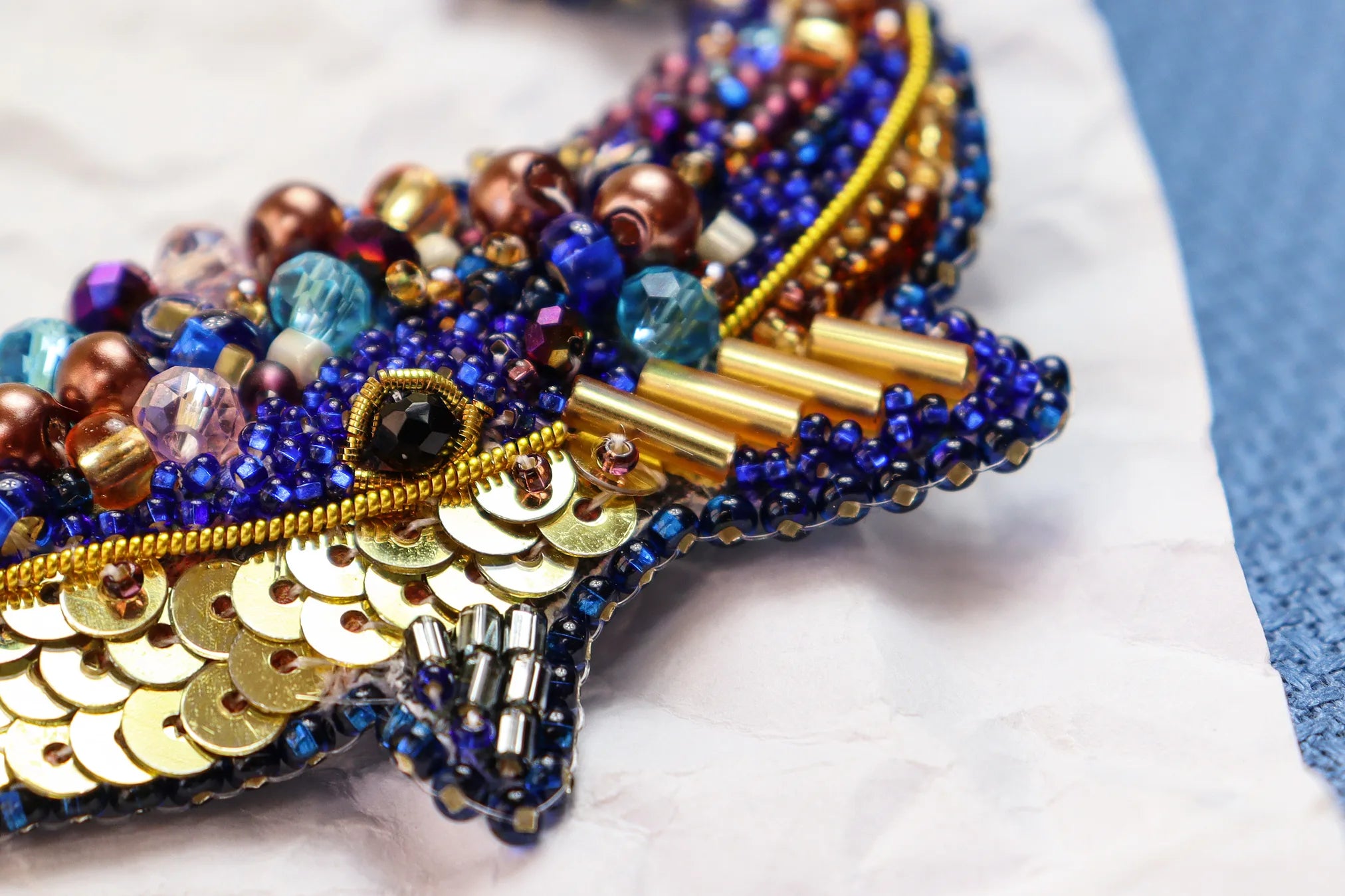 Brooch Embroidery Kit Decoration Blue whale (Decoration)