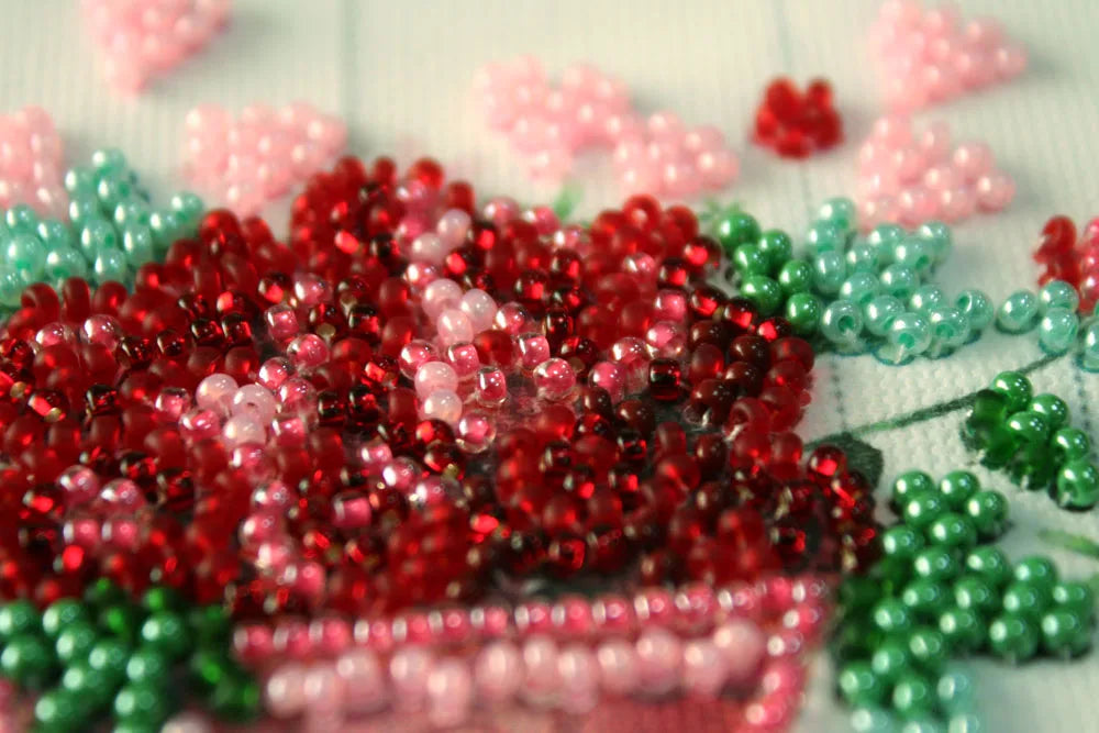 Pennant Bead Embroidery Kit Pennant-kit Bead Embroidery Bouquet with love