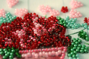 Pennant Bead Embroidery Kit Pennant-kit Bead Embroidery Bouquet with love