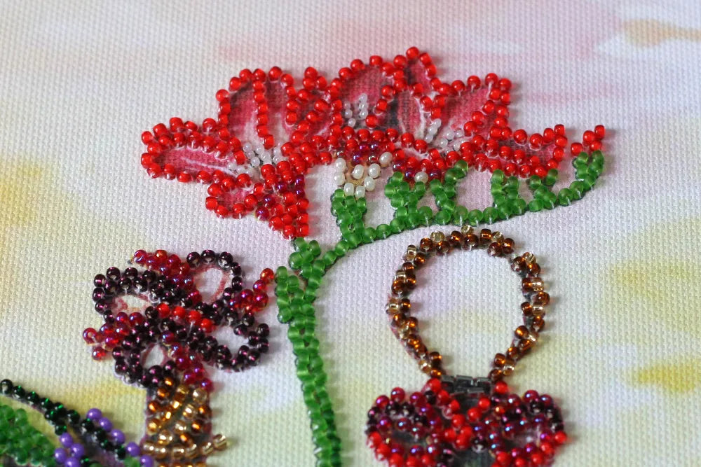 Bead Embroidery Kit Main Bead Embroidery Kit Floral trail