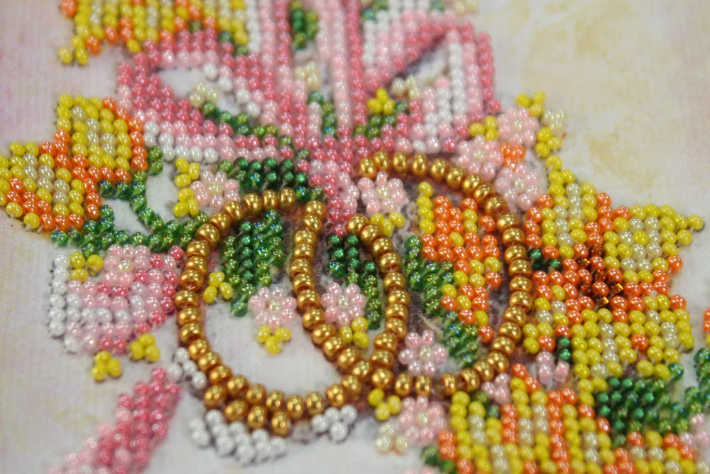Postcards Bead Embroidery Kit Postcard-envelope for microbead embroidery Wedding flowers