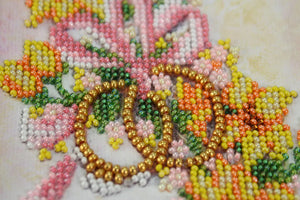Postcards Bead Embroidery Kit Postcard-envelope for microbead embroidery Wedding flowers