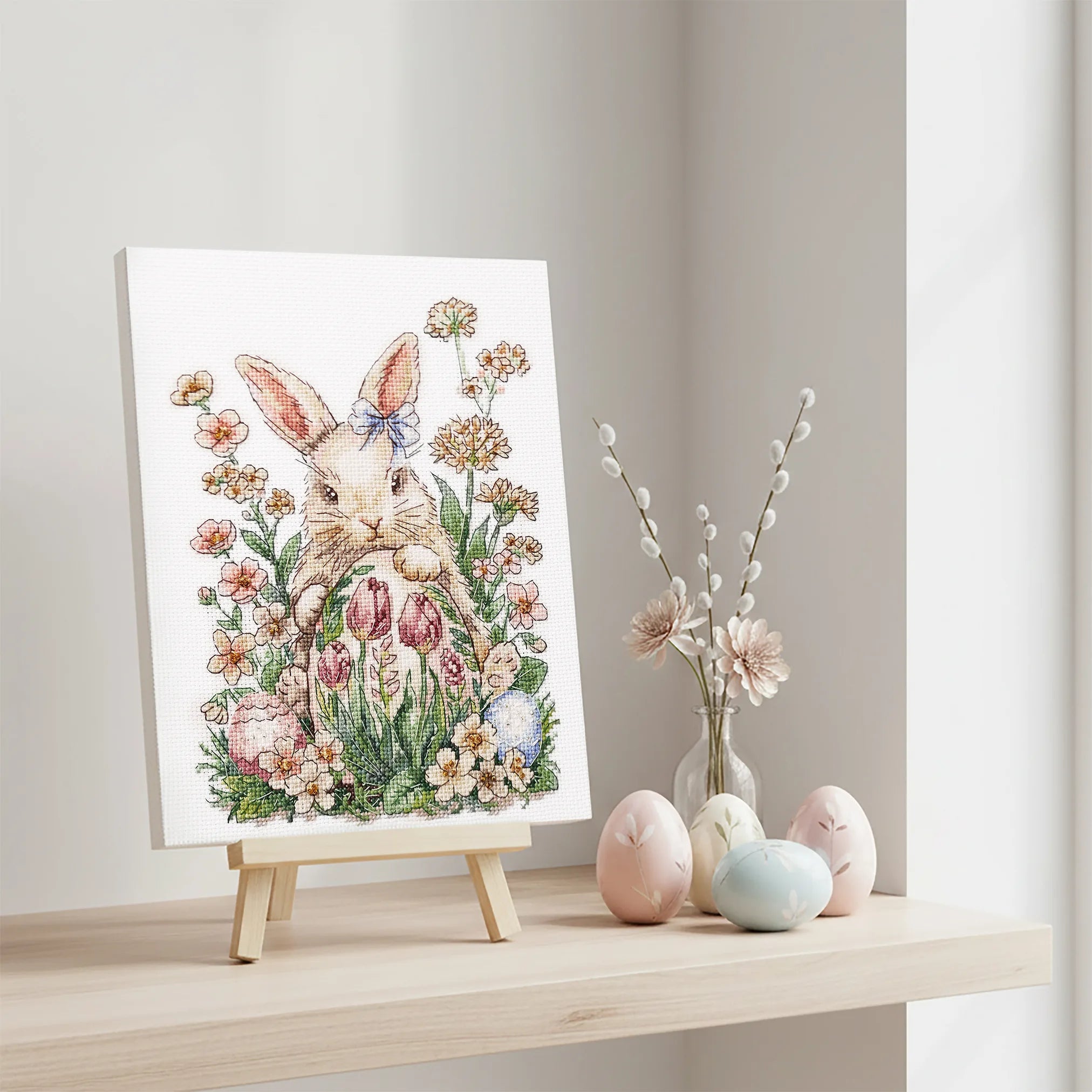 Cross Stitch Kit Cross-stitch kits Easter bunny waiting (Easter Scenes)