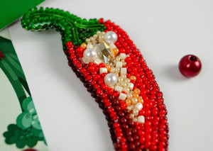 Brooch Embroidery Kit Decoration Hot pepper (Decoration)