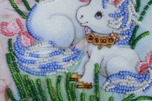 Postcards Bead Embroidery Kit Postcard-envelope for microbead embroidery Unicorns