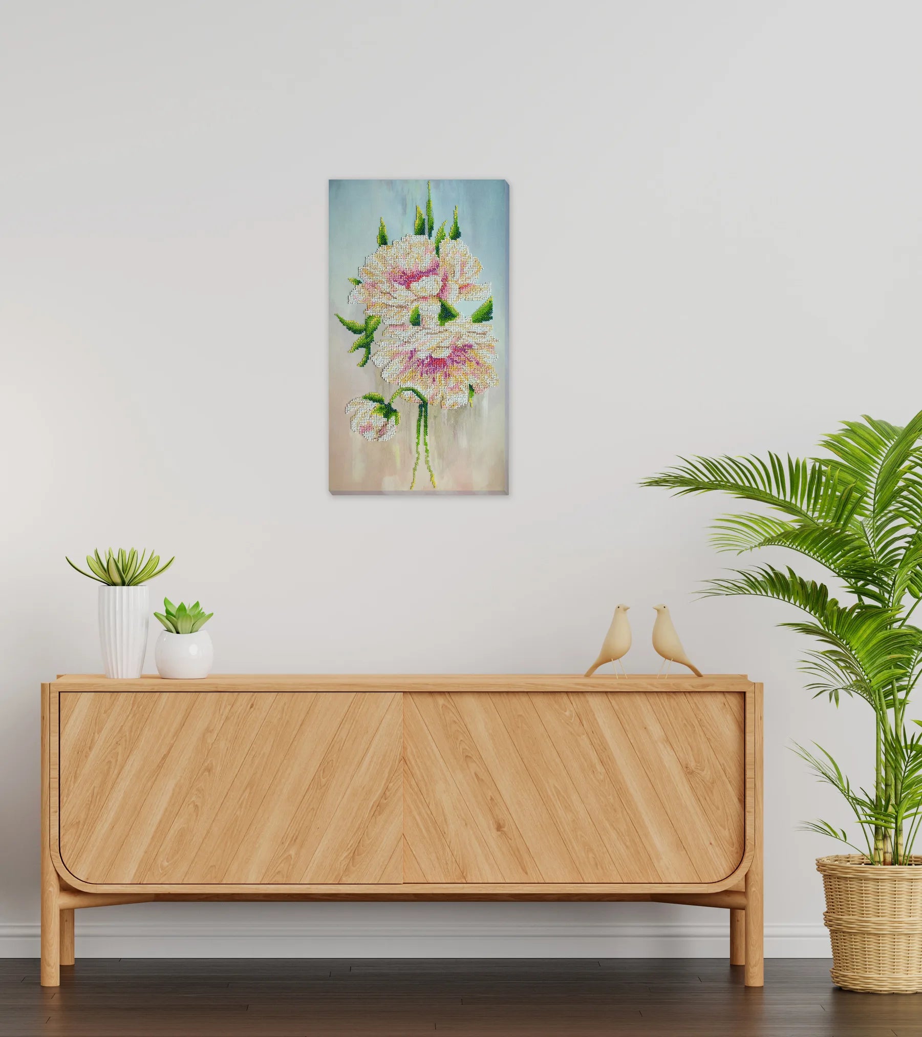 Bead Embroidery Kit Main Bead Embroidery Kit White peonies