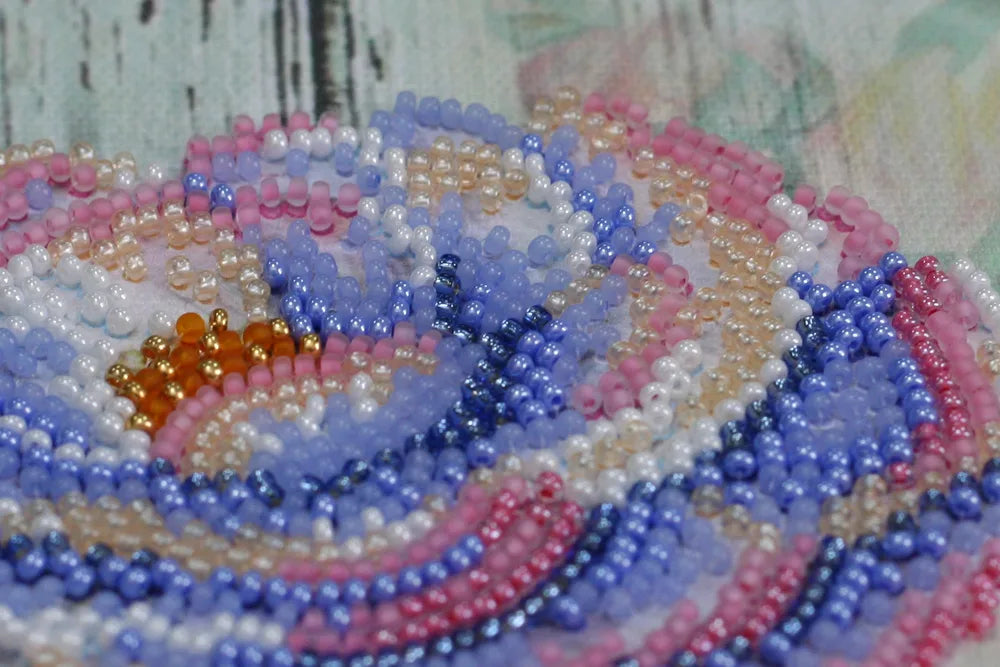 Bead Embroidery Kit Mid-sized bead embroidery kit Сhina rose