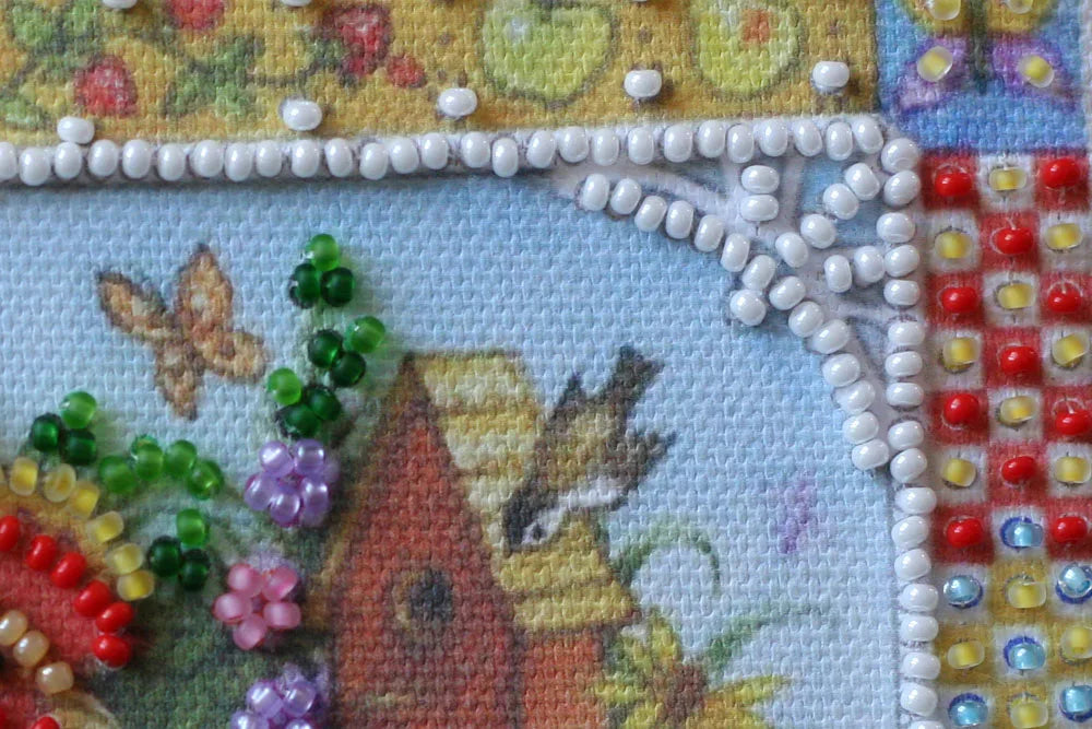 Bead Embroidery Kit Mini Bead embroidery kit Garden cockerel