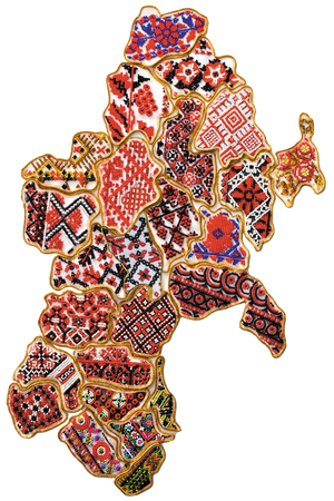 Magnets Bead Embroidery Kit Kits for embroidery with beads magnets "Map of Ukraine" Vinnytsia region