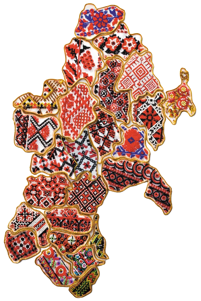 Magnets Bead Embroidery Kit Kits for embroidery with beads magnets "Map of Ukraine" Vinnytsia region