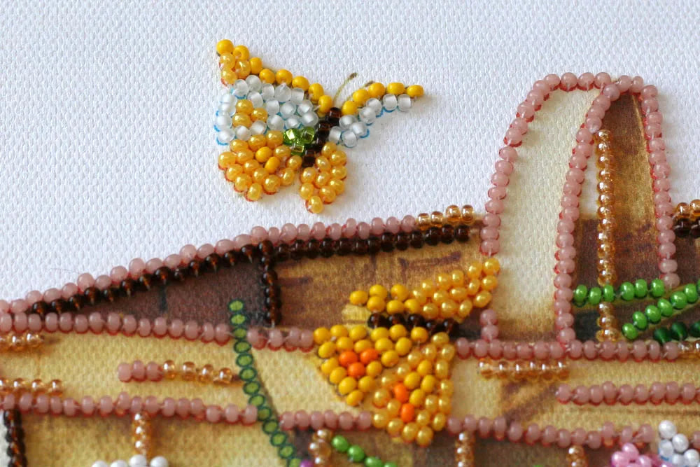 Bead Embroidery Kit Mid-sized bead embroidery kit First flowers
