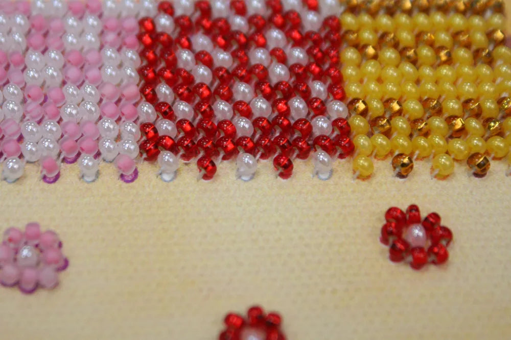 Bead Embroidery Kit Mini Bead embroidery kit Bears and basket