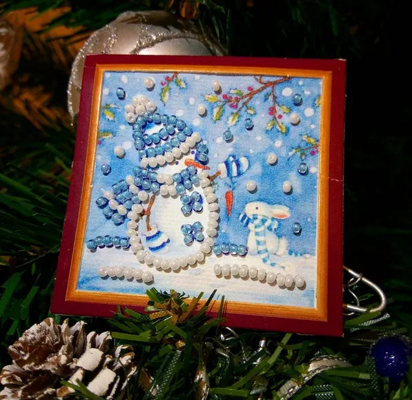 Magnets Bead Embroidery Kit Mini Magnets Bead embroidery kit Snowman and bunny
