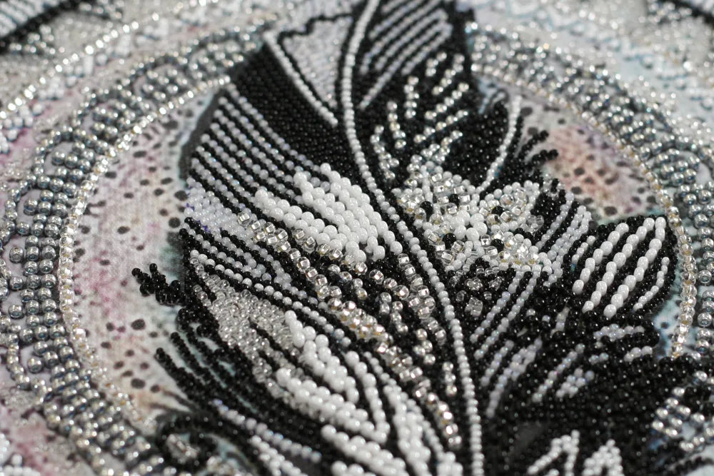 Bead Embroidery Kit Main Bead Embroidery Kit Mandala feather