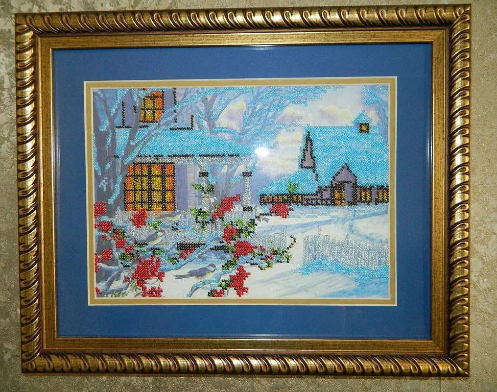 Bead Embroidery Kit Main Bead Embroidery Kit Winter evening