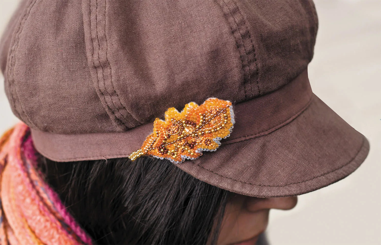 Brooch Embroidery Kit Decoration Oak leaflet