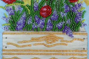 Postcards Bead Embroidery Kit Postcard-envelope for microbead embroidery Early spring