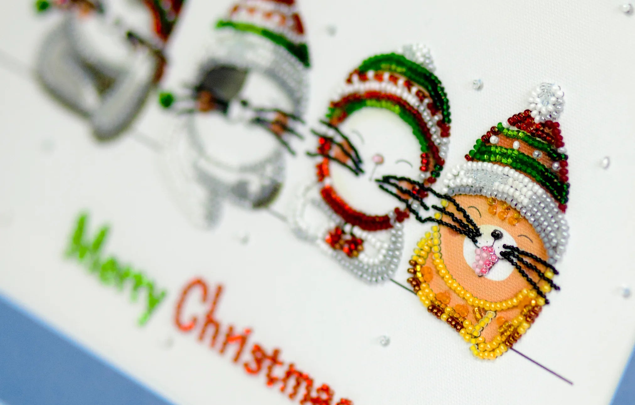 Bead Embroidery Kit Main Bead Embroidery Kit Holiday cats