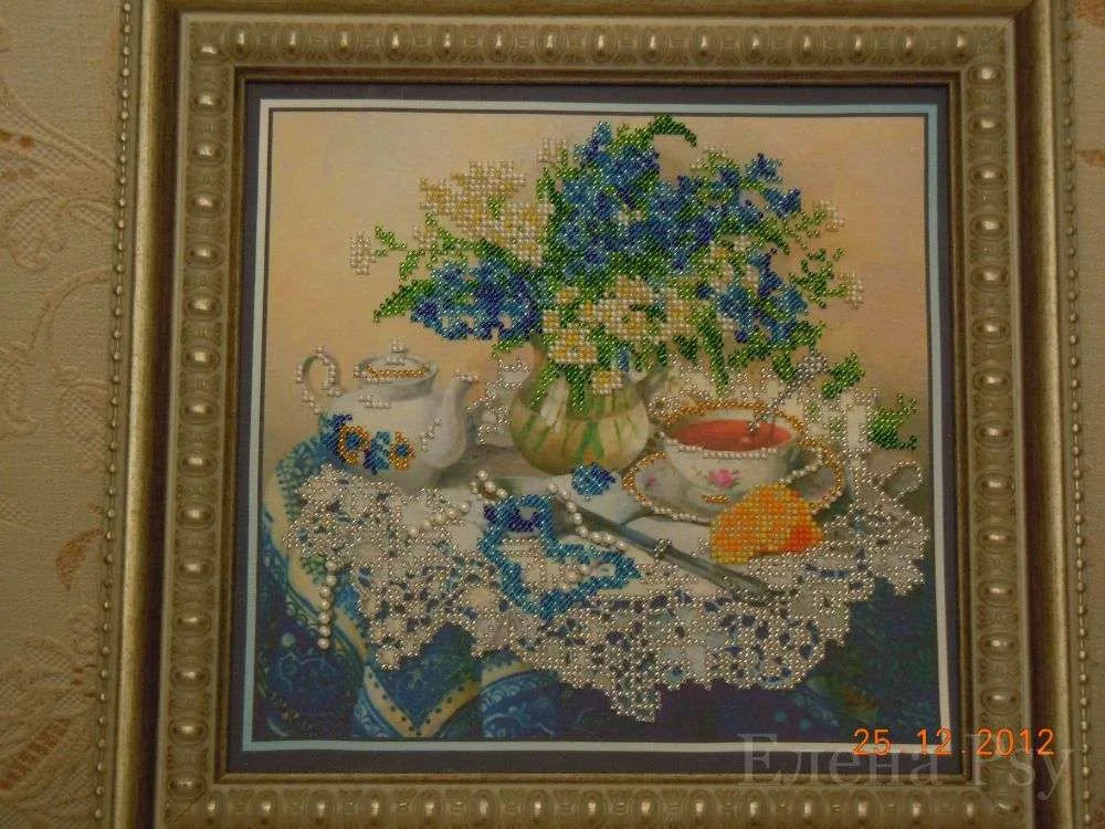Bead Embroidery Kit Main Bead Embroidery Kit Forget-me-nots