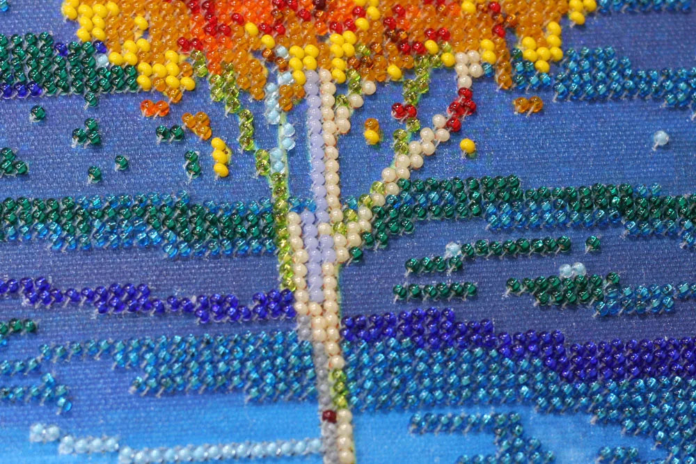 Bead Embroidery Kit Main Bead Embroidery Kit Fire in sky blue - 1