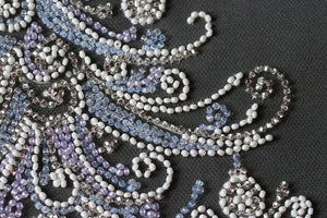 Bead Embroidery Kit Mid-sized bead embroidery kit Herringbone silver