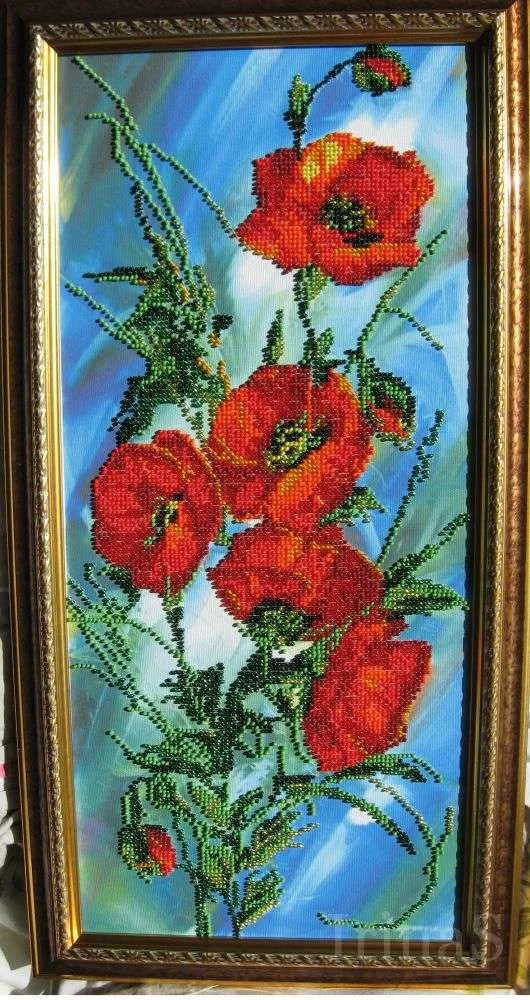 Bead Embroidery Kit Main Bead Embroidery Kit Poppy dawn