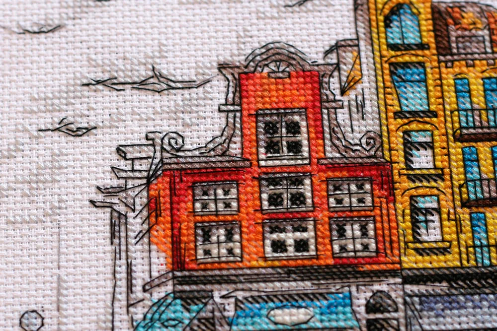 Cross Stitch Kit Cross-stitch kits Colored town-2