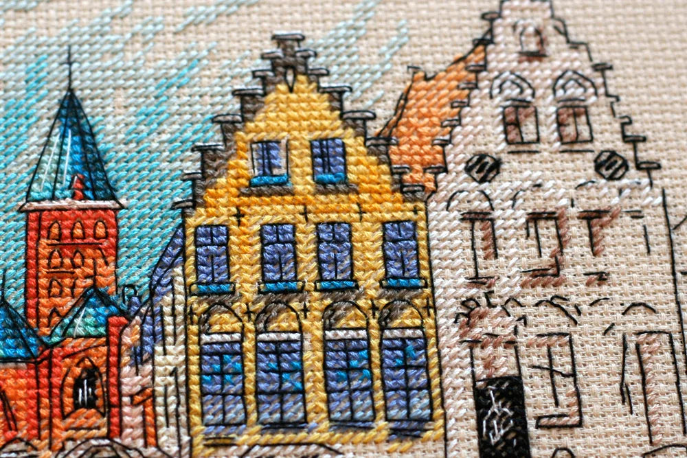 Cross Stitch Kit Cross-stitch kits Colored town-1