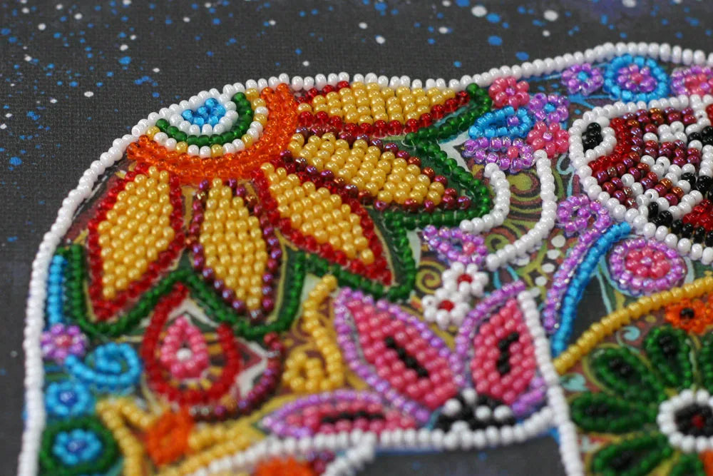 Bead Embroidery Kit Mid-sized bead embroidery kit Indian elephant