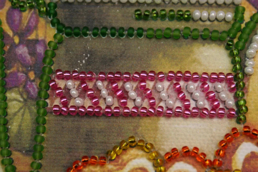 Bead Embroidery Kit Mini Bead embroidery kit Violet tea