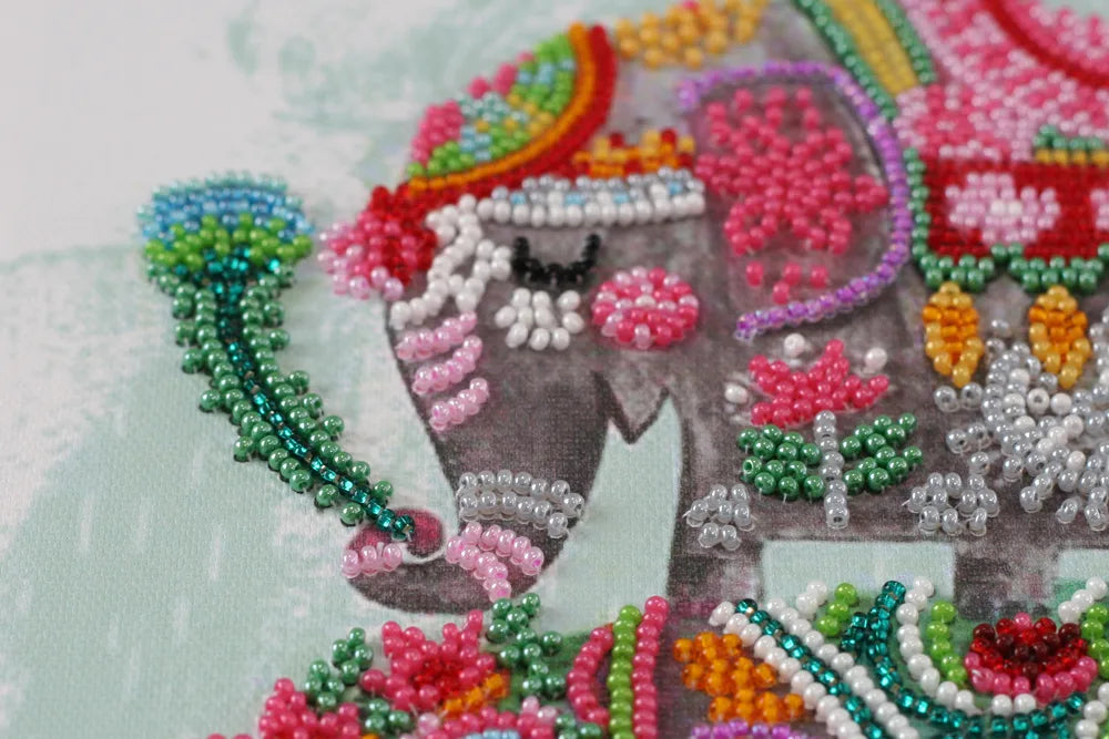 Bead Embroidery Kit Main Bead Embroidery Kit Three elephants for happiness