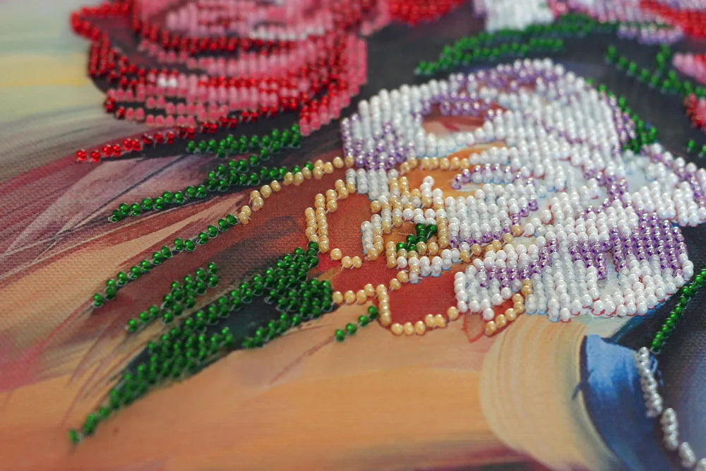Bead Embroidery Kit Main Bead Embroidery Kit Picturesque peonies